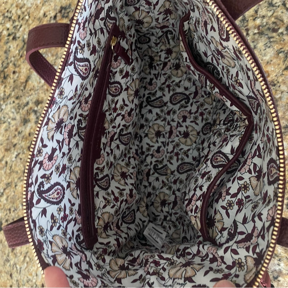 Vera Bradley Burgundy Tote Bag - Picture 3 of 7